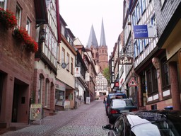 Steil straatje in Gelnhausen