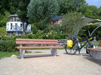 Bankje langs de Weserroute