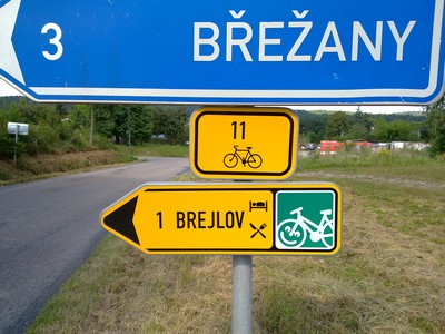 Een bordje naar een fietsbed