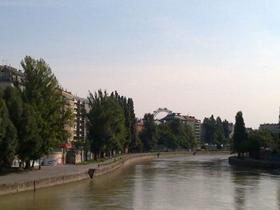 In de verte het Riesenrad
