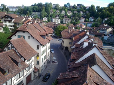 Bern vanaf de brug over de Aare Bern vanaf de brug over de Aare